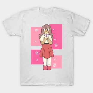 Pink Flower Girl T-Shirt